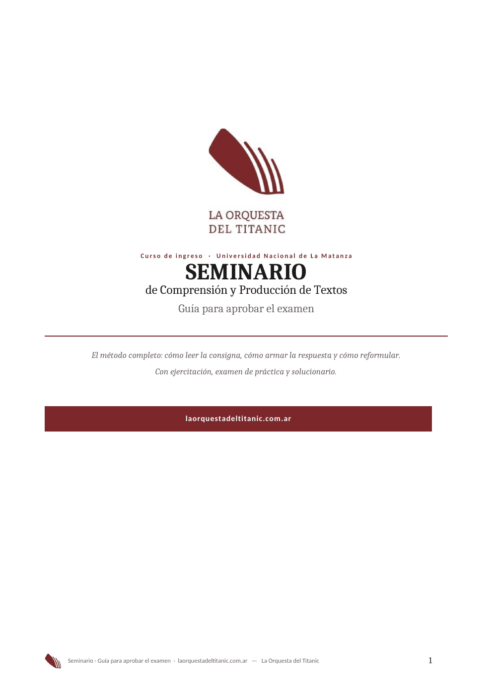 Seminario de Comprensión y Producción de Textos — Guía para aprobar el examen